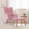 zahrada-XL Relaxačné kreslo s podnožkou ružové zamat 328066