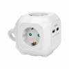Orno 4-cestný predlžovací kábel 2P+Z (Schuko), 2xUSB nabíjačka, 1,4m H05VV-F 3x1,5mm2, biela