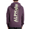 Alpha Industries BACK PRINT ZIP HOODY plum pánska mikina Veľkosť: XL, Farba: fialová