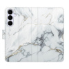 Flip pouzdro iSaprio - Samsung Galaxy S25 FE - SilverMarble 15 s kapsičkami na karty (Flipové knížkové pouzdro, obal, kryt iSaprio s přihrádkami na karty a motivem)