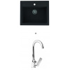 Alveus ATROX 30 SET kuchynský granit. drez so sifón. 59x50 Black + batéria TINA Chróm ATROX30G91+TINA