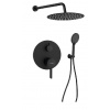 Sapho Iconic - Sprchový set s batériou pod omietku, s telesom, priemer 30 cm, matná čierna AF042B-01