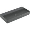 VILLEROY & BOCH Memento 2.0 závesné umývadlo bez otvoru (spodná strana brúsená), bez prepadu, 1000 x 470 mm, Graphite, s povrchom CeramicPlus, 4A221FI4