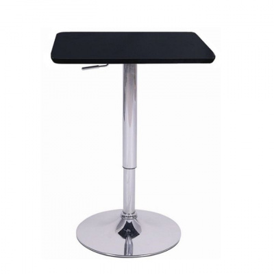Tempo Kondela Barový stôl s nastaviteľnou výškou, čierna, 84-110, FLORIAN strieborná kov (57x84x57cm)