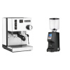 Rancilio Silvia E, white + Eureka Atom Specialty 75, black
