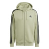 adidas Essentials Fleece 3-Stripes Full-Zip pánska mikina Tent Green XL