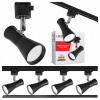 Sada koľajnicového osvetlenia 4x GU10 lampa lišta 1m ČIERNA Koľajnicový systém LED