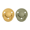 BIBS De Lux cumlíky zo silikónu - 2ks - one size -Honey Bee/Olive
