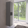 KEUCO Stageline závesná vysoká skrinka, 2 dvierka + 1 priehradka, s LED osvetlením, pánty vpravo, 400 x 360 x 1800 mm, inox matný, 32831290102