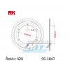 RK Chains Rozeta oceľová (prevodník) 1847-57zubov RK - Yamaha FZR250 Genesis + FZR400RR EXUP + SRX400 + SRX600 + TDR125 + TZR80R + TZR125R + XT250