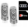 2x LED projektor HD+ Premium Logo Audi + Sline Dvojitá projekcia Hologram