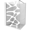 Mexen Kioto, sprchová zástena Walk-In 90 x 200 cm, 8mm číre sklo biely vzor, grafitový profil, 800-090-101-95-97