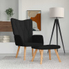 Relaxačné kreslo s podnožkou, čierne, látka-ForU-327540
