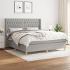 vidaXL Boxspring posteľ s matracom bledosivá 180x200 cm látka - Sivá - 176542-110726