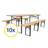 10 X SKLADACIE PIVNÝ SET 220 X 50 X 25 CM | 3 NOHY NA LAVICI
