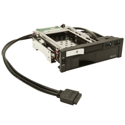 AKASA HDD box Lokstor M51, 3.5" a 2.5" SATA HDD do 5.25" interní pozice, USB 3.0, černá AK-IEN-01