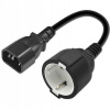 Adaptér Qoltec IEC C14 na Schuko 0.15m – redukcia pre UPS, PC, servery