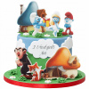 Sada dekorácií na tortu SMERFY 14 El Hotové vyrezané cukrové hmoty Smurfs