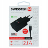 Swissten 2.1A Dual Port Travel Charger - 22052000 + Micro USB Cable - Black