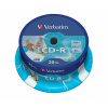 Verbatim CD-R 80 / 700 MB 52x Speed, Data Life plus, printable, Cakebox - 25 ks (43439)
