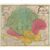 JOHANN BAPTIST HOMANN (1664-1724): Mapa Uhorska. Kolorovaná medirytina. Norimberk, 1720. Druh potlače: Plagát rozmer 100x87 (papier posterový, 200g, satinovaný) - Reprodukcia dekoračnej historickej ma