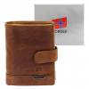 Pánska kožená peňaženka Nordee HJORT N4L v koňakovej farbe 10,5 x 12,5 x 3 cm