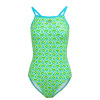 Slazenger Tie Back Swimsuit Womens Green/Yellow 10 (38)