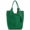 Kožené kabelka shopper bag Genuine Leather dračia zelená 801