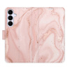 Flip pouzdro iSaprio - Samsung Galaxy S25 FE - RoseGold Marble s kapsičkami na karty (Flipové knížkové pouzdro, obal, kryt iSaprio s přihrádkami na karty a motivem)