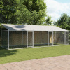 Shumee Klec pro psy se střechou a dvířky šedá 600 x 200 x 200 cm