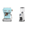 Ascaso Dream PID, Kid Blue + Eureka Atom Specialty 75, white