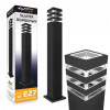 Štvorcový stĺp osvetlenia Masterled GU10 80 cm čierny (LED záhradná lampa 80 cm vonkajšie stojace LED stĺpové svietidlo)