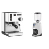 Rancilio Silvia E, white + Eureka Atom Specialty 75, white