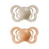 BIBS Couture Vanilla/Peach ortodont. cumlík z prírodného kaučuku 2ks, veľkosť 2