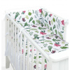 Mantinel s obliečkami do postieľky, 3D sada Bavlna, Paprade, biela/zelená, 135x100 cm Mamo Tato