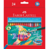 Akvarelové ceruzky, sada, šesťhranné, so štetcom, FABER-CASTELL, 24 rôznych farieb