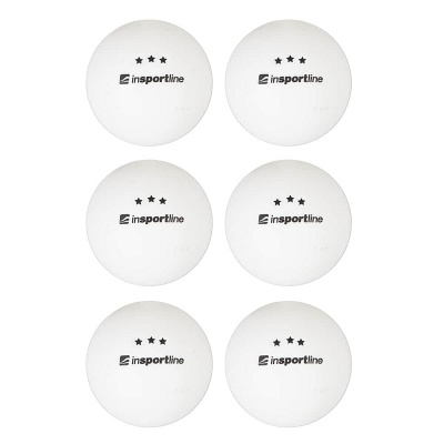 Pingpongové loptičky inSPORTline Elisenda S3 6ks Farba biela