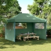 zahrada-XL Skladací pop-up párty stan s 3 bočnými stenami zelený 4005016