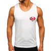 Bielo-červené pánske tričko Tank Top s potlačou Bolf HY818