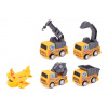 Wiky Stavebný stroj mini 4ks + lietadlo plast 5-7cm na spätné natiahnutie v blistri 23x22cm