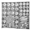 MagicHome Gulesada, 50 ks, 4-5 cm, strieborné, hviezda, girlanda, šiška, na vianočný stromček