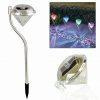 Solárna podlahová inox LED RGB lampa diamantová 300mAh
