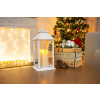 Lampáš MagicHome Vianoce, LED teplá biela, 3xAAA, plast, biely, 14x14x33 cm, pohyblivý plameň