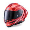 Prilba ALPINESTARS Supertech R10 ARIUS (červená fluo/červená/karbón/biela) XL