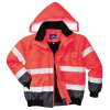 Portwest C465 HI-VIS CONTRAST BOMBER Reflexná bunda M, Červená-Námornícka modrá