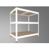 Kovový regál do domácnosti Biedrax 50 x 60 x 120 cm, biely - 3 police MDF