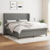 vidaXL Boxspring posteľ s matracom tmavosivá 160x200 cm látka - Sivá - 115774-63276
