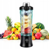 BEZDRÔTOVÝ PRENOSNÝ MIXÉR NA DŽÚSY 500 ML, ŠÁLKY, ELEKTRICKÝ DŽÚS, ČIERNY