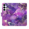 Flip pouzdro iSaprio - Samsung Galaxy S25 FE - Purple Marble s kapsičkami na karty (Flipové knížkové pouzdro, obal, kryt iSaprio s přihrádkami na karty a motivem)