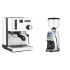 Rancilio Silvia E, white + Eureka Atom Specialty 65, chrome